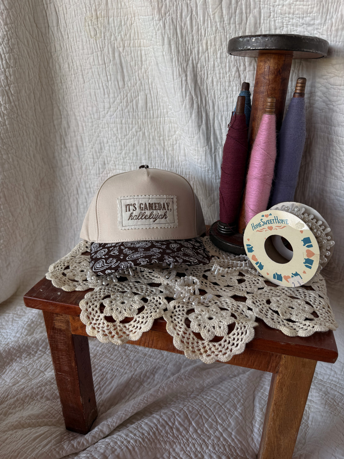 it's gameday, hallelujah brown paisley hat